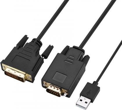 Powertech Cable DVI-I male - VGA male 2m (CAB-DVI009) από το Public