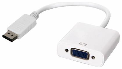 Powertech Display Port to VGA Μετατροπέας DisplayPort male σε VGA female Λευκό από το Public