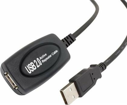Powertech USB 2.0 Cable USB-A male - USB-A female Μαύρο 10m (CAB-U041) από το Public