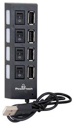 Powertech USB 2.0 Hub 4 Θυρών με σύνδεση USB-A από το Elektrostore24