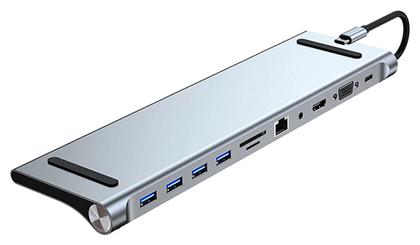 Powertech USB-C Docking Station με HDMI 4K PD Ethernet Γκρι (BYL-2003) από το Public