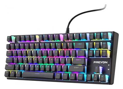 Preyon Blitz Claw Gaming Μηχανικό Πληκτρολόγιο Tenkeyless με Gateron Blue διακόπτες και RGB φωτισμό (Αγγλικό US) από το EasyU