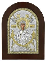 Prince Silvero Εικόνα Παναγία Ασημένια 15x21εκ.