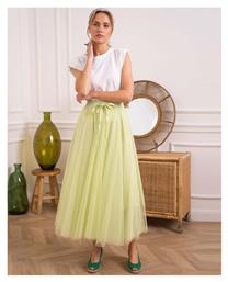 Ψηλόμεση Maxi Φούστα με Τούλι Lime από το PerfectDress