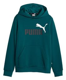 Puma Αθλητική Παιδική Ζακέτα Φούτερ Fleece με Κουκούλα Πετρόλ Essentials