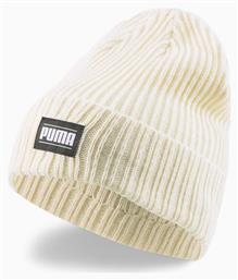 Puma Classic Beanie Unisex Σκούφος με Rib Πλέξη σε Λευκό χρώμα από το Z-mall