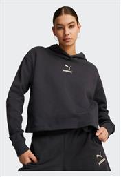 Puma Cropped Γυναικείο Φούτερ με Κουκούλα Μαύρο από το Z-mall