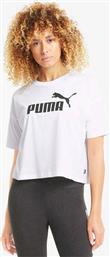 Puma Essentials Γυναικείο Αθλητικό Crop T-shirt Λευκό από το Zakcret Sports