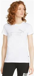 Puma Essentials Γυναικείο Αθλητικό T-shirt Λευκό από το Cosmos Sport