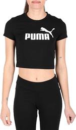 Puma Essentials Slim Logo Κοντομάνικο Crop Top Μαύρο από το Z-mall