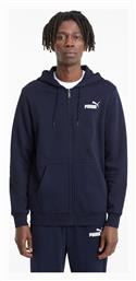 Puma Essentials Small Logo Ζακέτα Navy με Κουκούλα