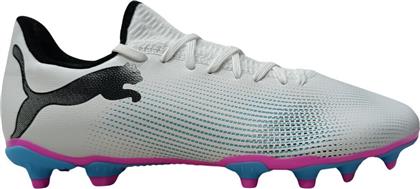 Puma Future 7 Play FG/AG Χαμηλά Ποδοσφαιρικά Παπούτσια με Τάπες Λευκά