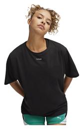 Puma Γυναικείο Αθλητικό Oversized T-shirt Fast Drying Πουά Μαύρο