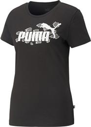 Puma Γυναικείο Αθλητικό T-shirt Animal Print Μαύρο από το SportsFactory