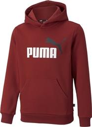 Puma Παιδικό Φούτερ με Κουκούλα και Τσέπες Μπορντό Essentials 2