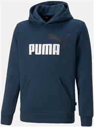 Puma Παιδικό Φούτερ με Κουκούλα και Τσέπες Navy Μπλε Big Logo