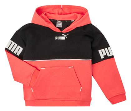 Puma Παιδικό Φούτερ με Κουκούλα και Τσέπες Πορτοκαλί Power Colorblock