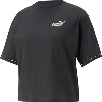Puma Power Tape Γυναικείο Αθλητικό Crop T-shirt Μαύρο από το Cosmos Sport
