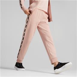 Puma Power Tape Ψηλόμεσο Παντελόνι Γυναικείας Φόρμας με Λάστιχο Ροζ