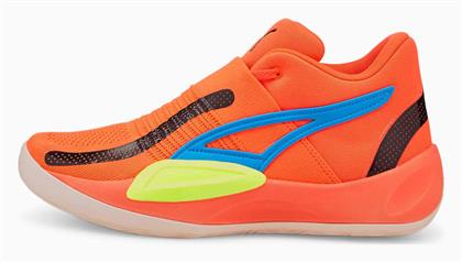 Puma Rise Nitro Χαμηλά Μπασκετικά Παπούτσια Fiery Coral / Lime Squeeze από το Z-mall