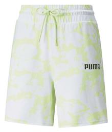 Puma Summer Graphic Αθλητικό Γυναικείο Ψηλόμεσο Σορτς White/Green