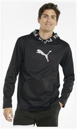 Puma Train Power Ανδρικό Φούτερ με Κουκούλα και Τσέπες Fleece Μαύρο από το Z-mall