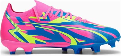 Puma Ultra Match Energy Luminous FG/MG Χαμηλά Ποδοσφαιρικά Παπούτσια με Τάπες Ροζ από το MybrandShoes