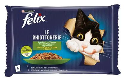 Purina Felix Le Chiottonerie Βοδινό / Κοτόπουλο / Λαχανικά σε Ζελέ 85gr 4τμχ από το Plus4u