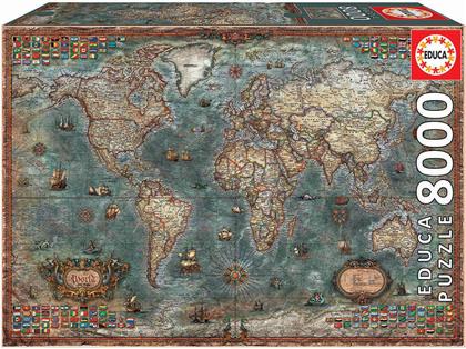 Puzzle Antique World Map 2D 8000 Κομμάτια από το Plus4u
