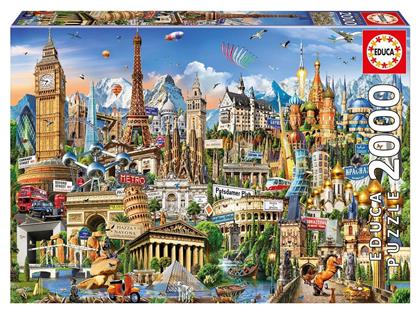 Puzzle Europe Landmarks 2D 2000 Κομμάτια από το Plus4u