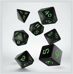 Q Workshop Classic Runic Dice Dice Set Black Green 7τμχ