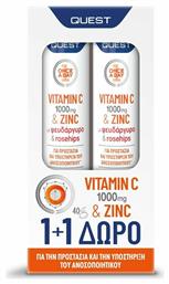 Quest Vitamin C 1000mg & Zinc Πολυβιταμίνη 1000mg Πορτοκάλι 40 αναβράζοντα δισκία