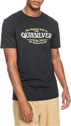 Quiksilver Check On It Ανδρικό T-shirt Μαύρο με Λογότυπο