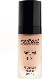 Radiant Natural Fix All Day Matt Liquid Make Up SPF15 04 Peachy Beige 30ml από το Attica The Department Store