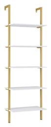 Ραφιέρες Δαπέδου Tenesi 2τμχ 60x22x200εκ. Λευκή-χρυσό