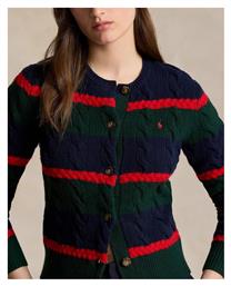 Ralph Lauren Γυναικεία Πλεκτή Ζακέτα Green Multi Stripe από το Gruppo Mossialos