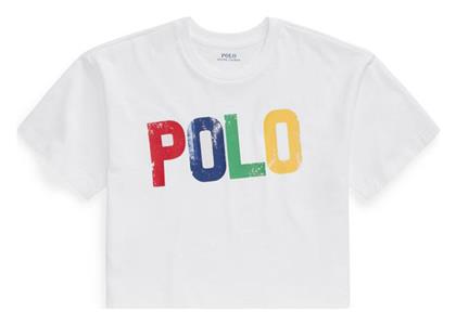 Ralph Lauren Γυναικείο Crop Top Κοντομάνικο Καλοκαιρινό Λευκό