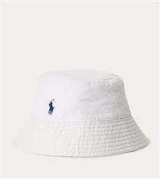 Ralph Lauren Γυναικείο Λινό Καπέλο Bucket Λευκό