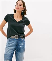Ralph Lauren Γυναικείο T-shirt Μαύρο με Λαιμόκοψη V