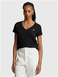 Ralph Lauren Γυναικείο T-shirt με V Λαιμόκοψη Μαύρο