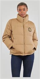 Ralph Lauren Κοντό Γυναικείο Puffer Μπουφάν για Χειμώνα Μπεζ από το Spartoo