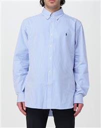 Ralph Lauren Shirt Ανδρικό Πουκάμισο Μακρυμάνικo Βαμβακερό Ριγέ Blue