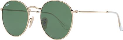 Ray Ban Round Metal Γυαλιά Ηλίου με Χρυσό Μεταλλικό Σκελετό και Πράσινο Φακό RB3447 001