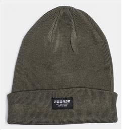 Rebase Beanie Ανδρικός Σκούφος Πλεκτός σε Χακί χρώμα
