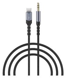 Recci Braided USB 2.0 Cable USB-C male - 3.5mm Μαύρο 1m