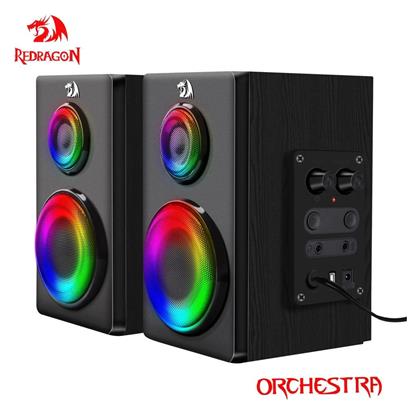 Redragon GS811 Ασύρματα Ηχεία Υπολογιστή 2.0 με RGB Φωτισμό και Bluetooth Ισχύος 7W σε Μαύρο Χρώμα