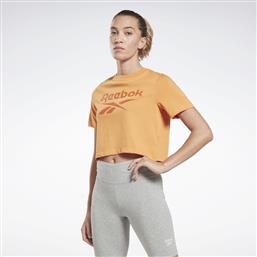 Reebok Identity Γυναικείο Αθλητικό Crop T-shirt Πορτοκαλί
