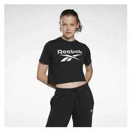 Reebok Identity Γυναικείο Αθλητικό Crop Top Κοντομάνικο Μαύρο Μαύρο από το Cosmossport