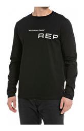 Replay Ανδρικό T-shirt Κοντομάνικο Μαύρο από το Plus4u