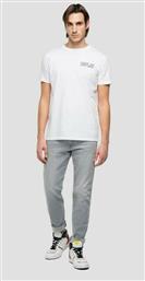 Replay Ανδρικό T-shirt Λευκό με Στάμπα από το Plus4u